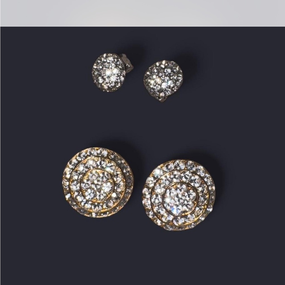 Elegant Gold and Silver Stud Clip On Earrings